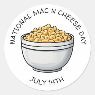 National Mac n Cheese Day ist der 14. Juli Runder Aufkleber