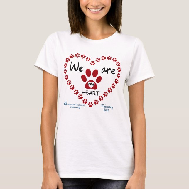 National Mill Hund Rescue Wir sind ein Herz 2021 T-Shirt (Vorderseite)