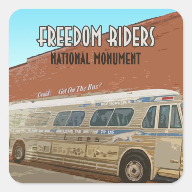 National Monument Alabama Quadratischer Aufkleber (Vorderseite)