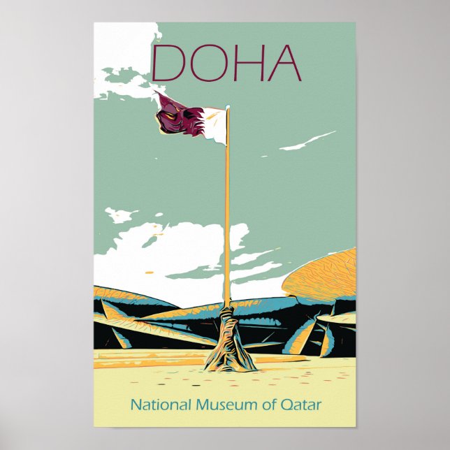 National Museum Doha Illustration Katar Poster (Vorne)