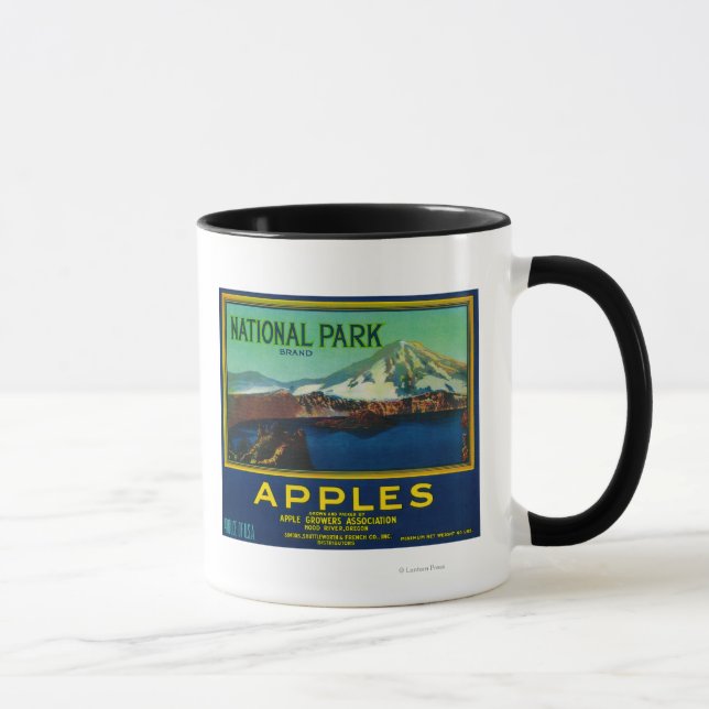 National Park Apple Crate LabelHood River, OR Tasse (Rechts)