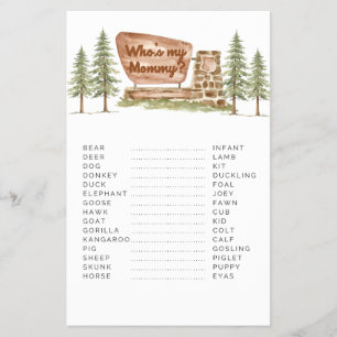 National Park Baby Shower Spiele, die meine Mama Flyer