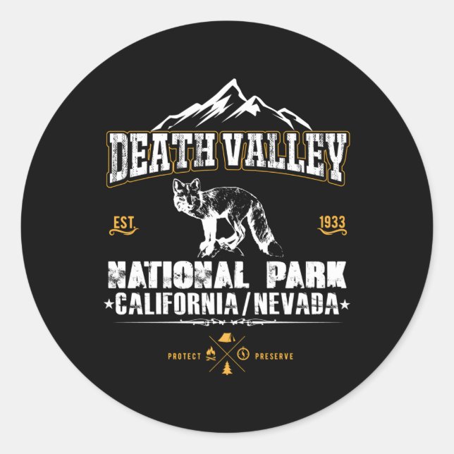 National Park Death Valle California Runder Aufkleber (Vorderseite)