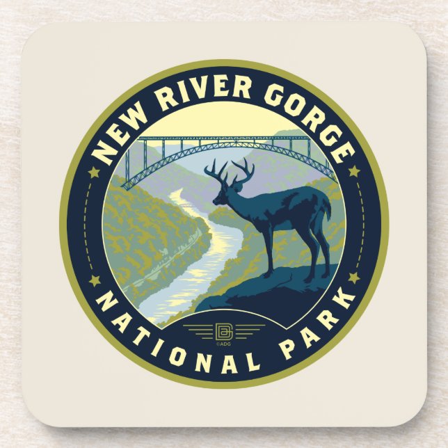 National Park der New River Gorge Getränkeuntersetzer (Vorderseite)