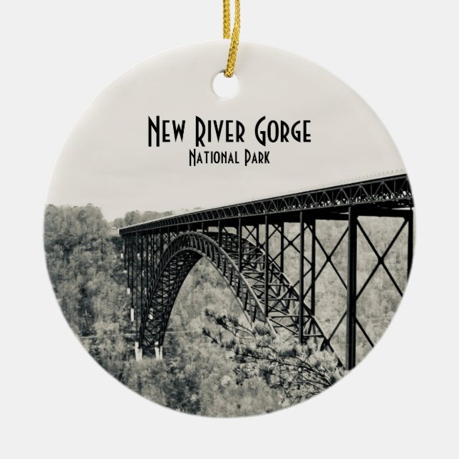 National Park der New River Gorge Keramik Ornament (Vorne)