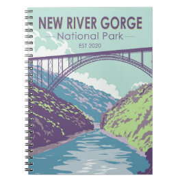 National Park der New River Gorge West Virginia Br Notizblock