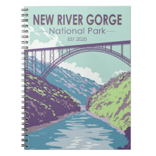 National Park der New River Gorge West Virginia Br Notizblock