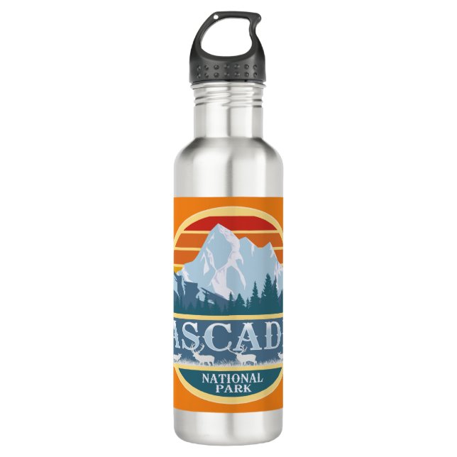 National Park North Cascades Edelstahlflasche (Vorderseite)