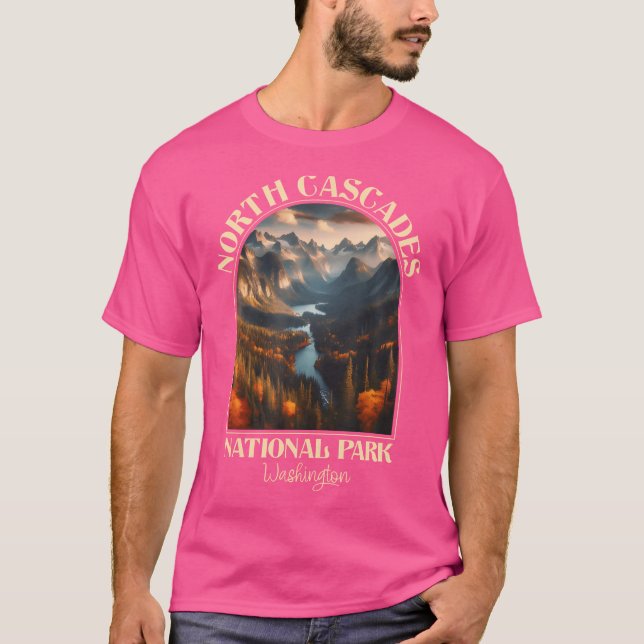National Park North Cascades Herbstsaison Camping T-Shirt (Vorderseite)