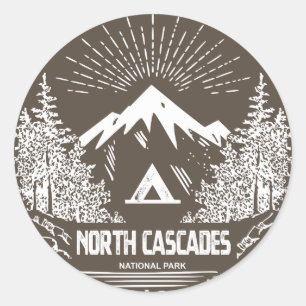 National Park North Cascades Runder Aufkleber