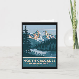 National Park North Cascades Vintag Camping Men W Karte