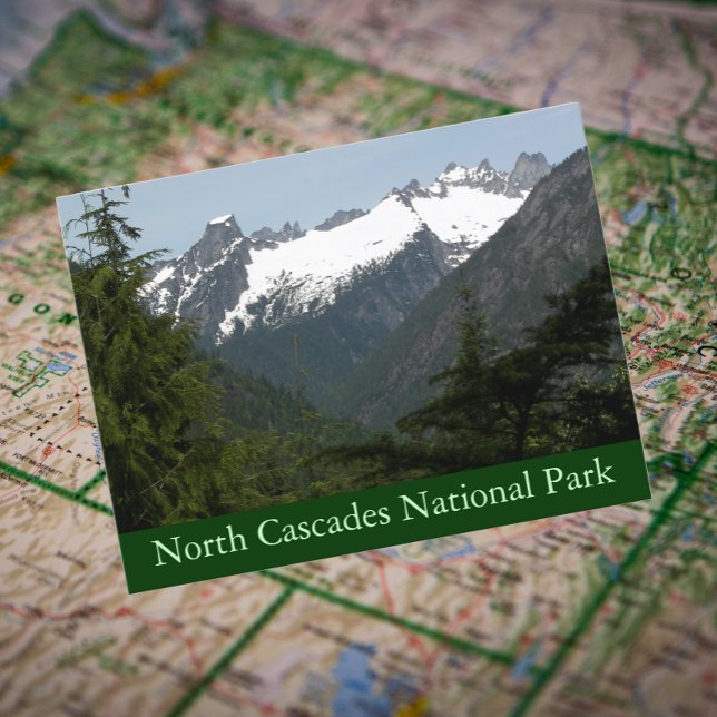 National Park Travel Foto North Cascades Postkarte (In Situ Map)