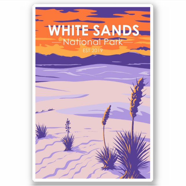 National Park White Sands New Mexico Vintag Aufkleber (Vorderseite)