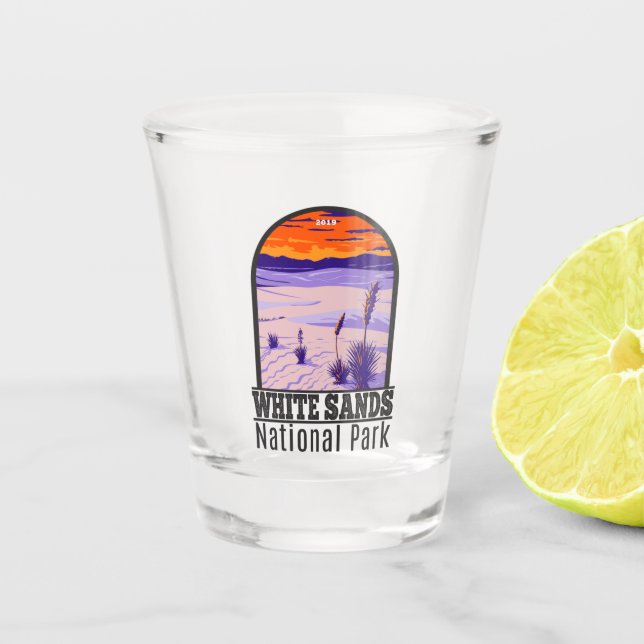 National Park White Sands New Mexico Vintag Schnapsglas (Vorderseite)