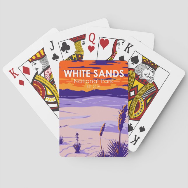 National Park White Sands New Mexico Vintag Spielkarten (Rückseite)