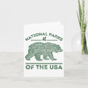National Parks Bear Hiking Travel Camping Outdoors Karte