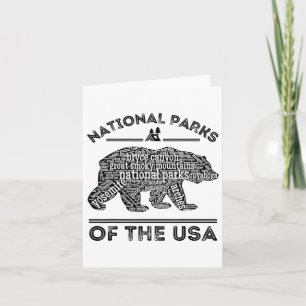 National Parks Bear Hiking Travel Camping Outdoors Karte