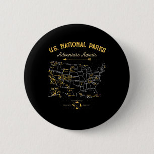 National Parks T-Shirt Karte Camping Frauen Männer Button