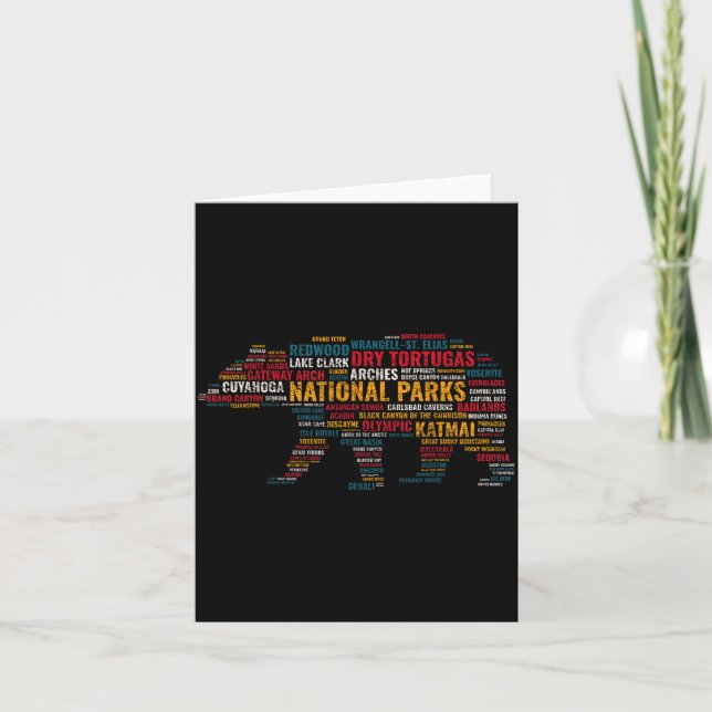 National Parks Usa Bear Hiking Camng Adventure Gif Karte (Vorderseite)