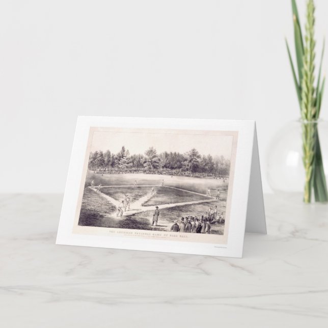 National Pastime Baseball 1866 Karte (Vorderseite)