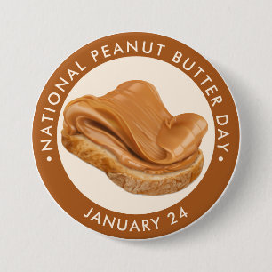 National Peanut Butter Day, Erdnussbutter Toast Button