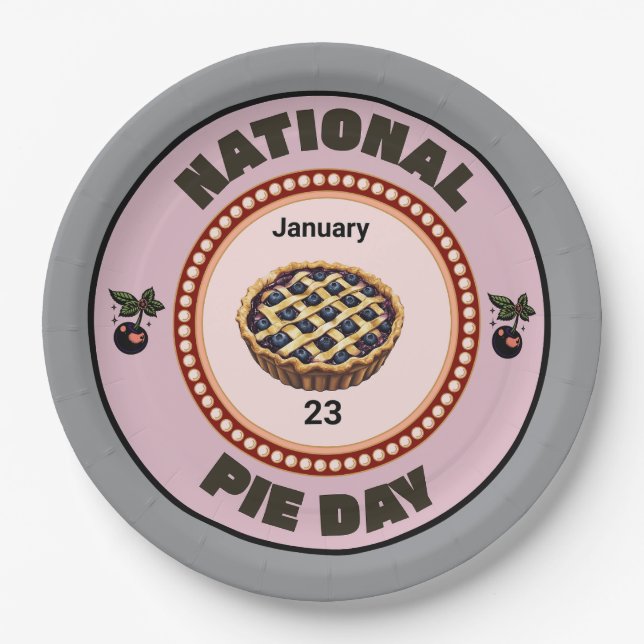 National Pie Day Cherry Pie Pappteller (Vorderseite)