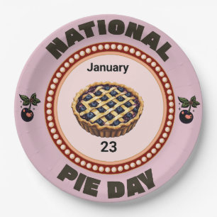 National Pie Day Cherry Pie Pappteller