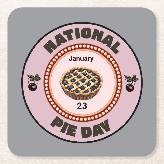 National Pie Day Cherry Pie Rechteckiger Pappuntersetzer (Vorderseite)