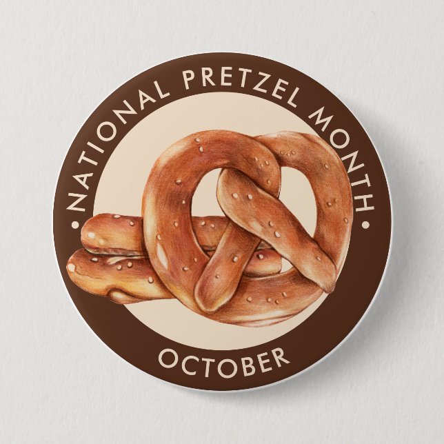 National Pretzel Month, Oktober, Softbretzel Button (Vorderseite)