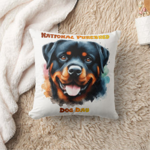 National Purebred Dog Day Rottweiler Artwork Kissen