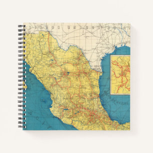 National Railroads of Mexico Map Notizbuch