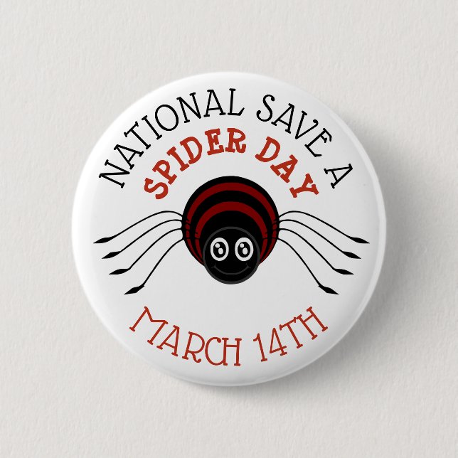 National Rett a Spider Day März 14. Schaltfläche Button (Vorderseite)