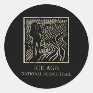 National Scenic Trail - Ice Age Trail Wanderer Runder Aufkleber
