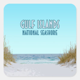 National Seashore Mississippi Florida Quadratischer Aufkleber