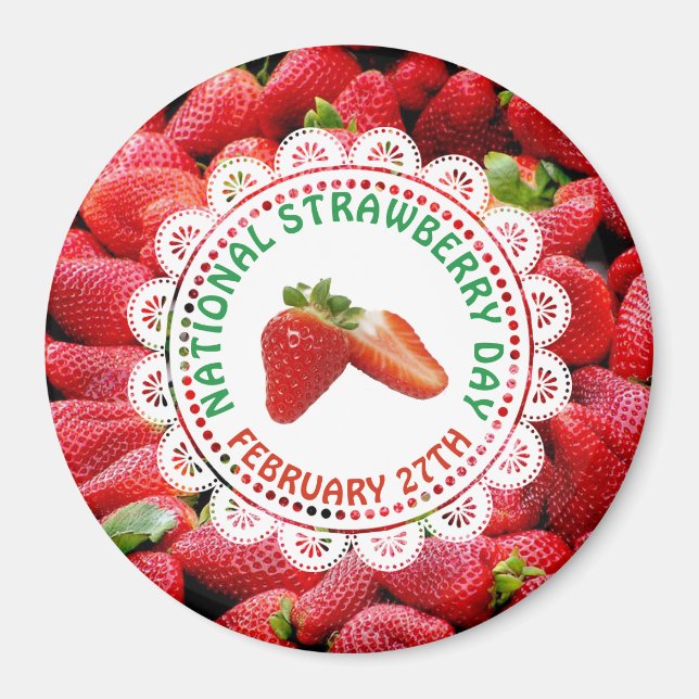 National Strawberry Day 27. Februar Magnet (Vorne)