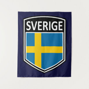 national - Sverige Wandteppich