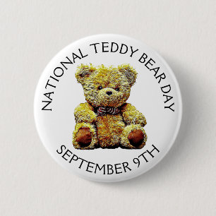 National Teddy Bear Day 9. September Feiertag Button