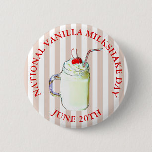 National Vanilla Milkshake Day 20. Juni Button