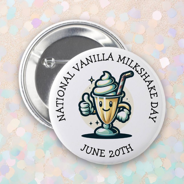 National Vanilla Milkshake Day 20. Juni Button (Von Creator hochgeladen)