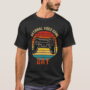 National Video Game Day 8. Juli Funny Retro Contre T-Shirt