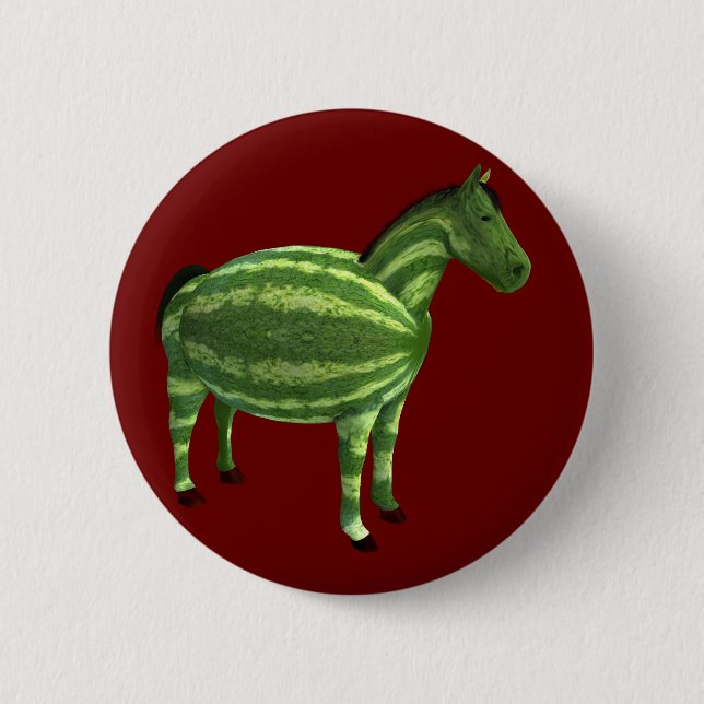 National Watermelon Day Horse Button (Vorderseite)