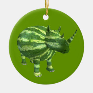 National Watermelon Day Rhinoceros Keramikornament