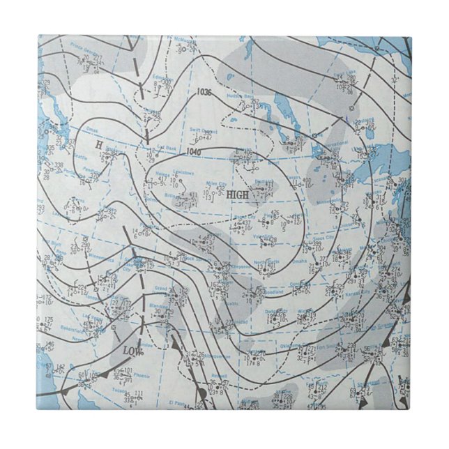 National Weather Map Fliese (Vorderseite)