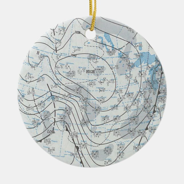National Weather Map Keramik Ornament (Vorne)