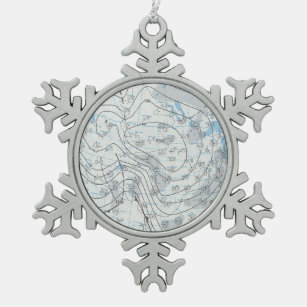 National Weather Map Schneeflocken Zinn-Ornament