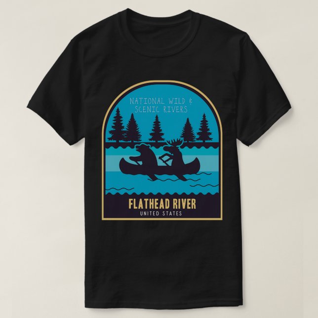 National Wild and Landschaftlich River Flathead T-Shirt (Design vorne)