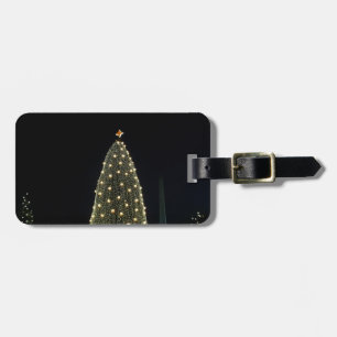 National Xmas Tree & Washington Monument at Night Gepäckanhänger