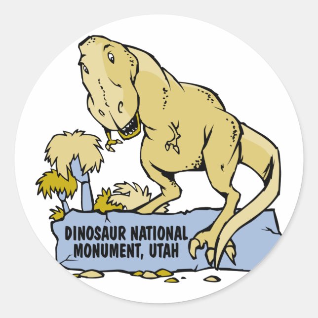 Nationaldenkmal Dinosaur Runder Aufkleber (Vorderseite)