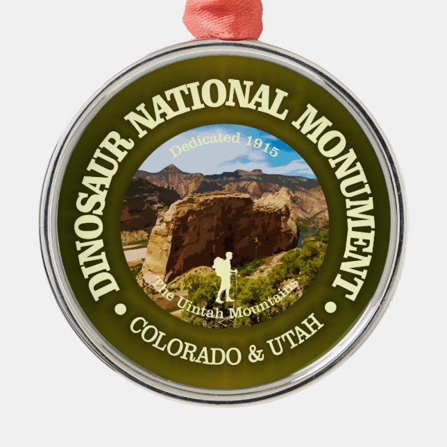 Nationaldenkmal Dinosaurier (NM) Ornament Aus Metall (Vorne)