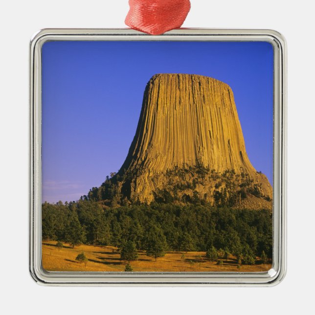 Nationaldenkmal von Devils Tower in Wyoming Ornament Aus Metall (Vorne)